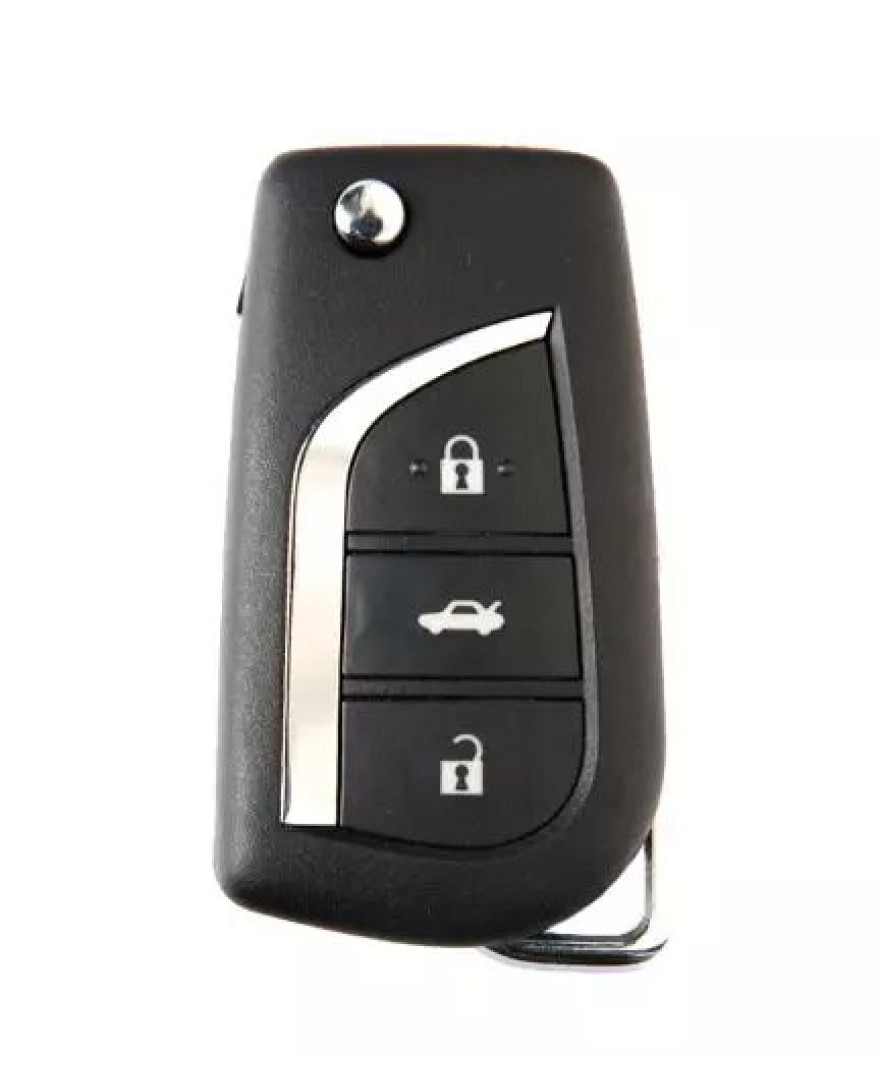 Keycare Silicon Car Key Cover KC42 Fit for Corolla Altis, Innova Crysta | Black